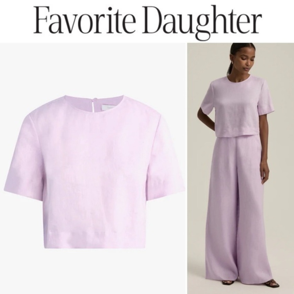 Favorite Daughter Cropped Lavender Linen Top Sz XS NWT